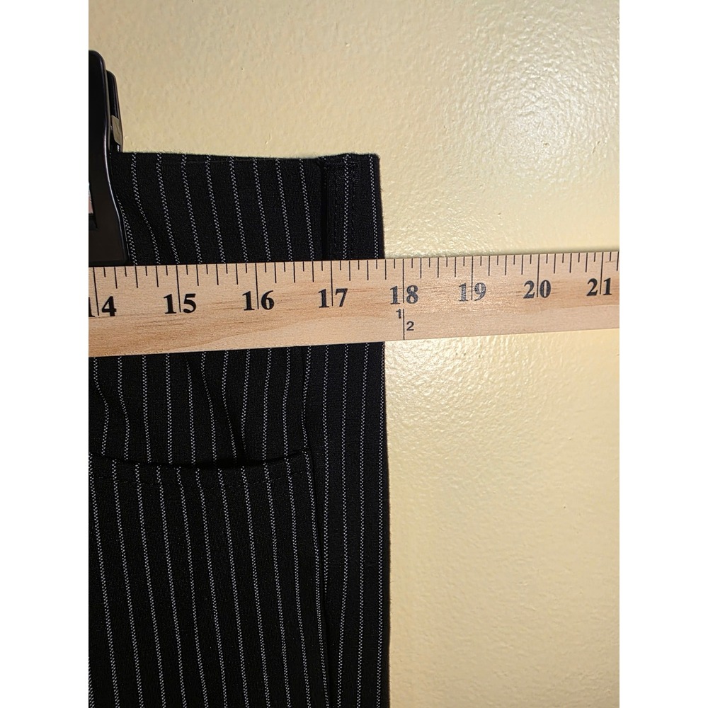 Betabrand Dress Pant Yoga Pants XL Long Black Pinstripe Straight Leg Trousers - Picture 4 of 4